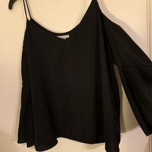 Black off the shoulder dress shirt